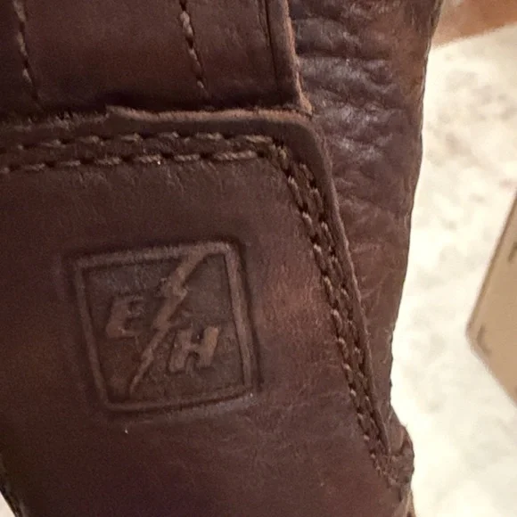 Men's Brown Leather work Boots - Picture 10 of 12